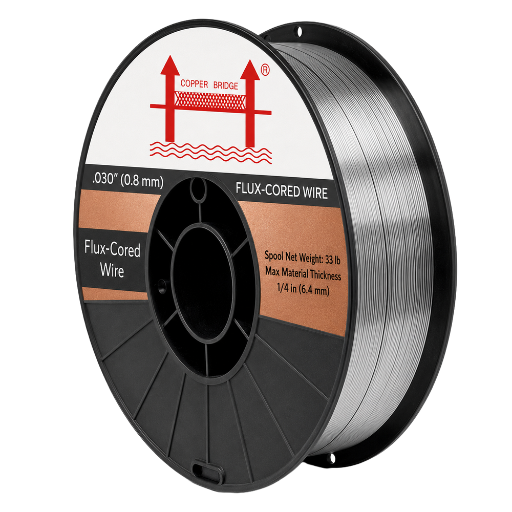 AWS E71T-GS .030 in (0.8 mm) 33 lb (15 kg) Spool Gasless Flux-Cored Wire "Innershield Style" – No Gas Needed, Outdoor Ready, Wind Resistant