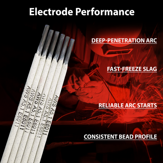AWS E6011 3/32 in (2.4 mm), 5 lb (2.5 kg) Box Stick Welding Electrodes