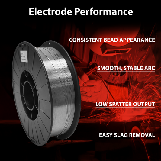 AWS E71T-GS .030 in (0.8 mm) 11 lb (5 kg) Spool Gasless Flux-Cored Wire "Innershield Style" – Self-Shielded, Smooth Arc, Mild Steel, DCEN