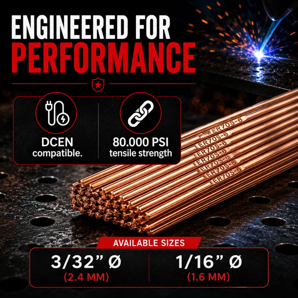 AWS ER70S-6 10 lb (5 kg) Pack TIG Welding Rods