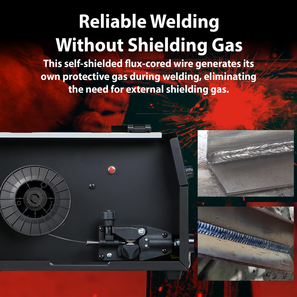 AWS E71T-GS .030 in (0.8 mm) 33 lb (15 kg) Spool Gasless Flux-Cored Wire "Innershield Style" – No Gas Needed, Outdoor Ready, Wind Resistant