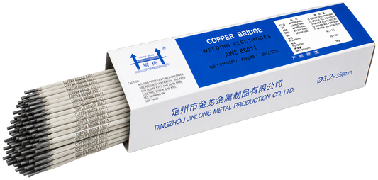 AWS E6011 1/8 in (3.2 mm), 11 lb (5 kg) Box Stick Welding Electrodes – Deep Penetration, All Position, Welds Dirty or Rusty Steel, AC/DC